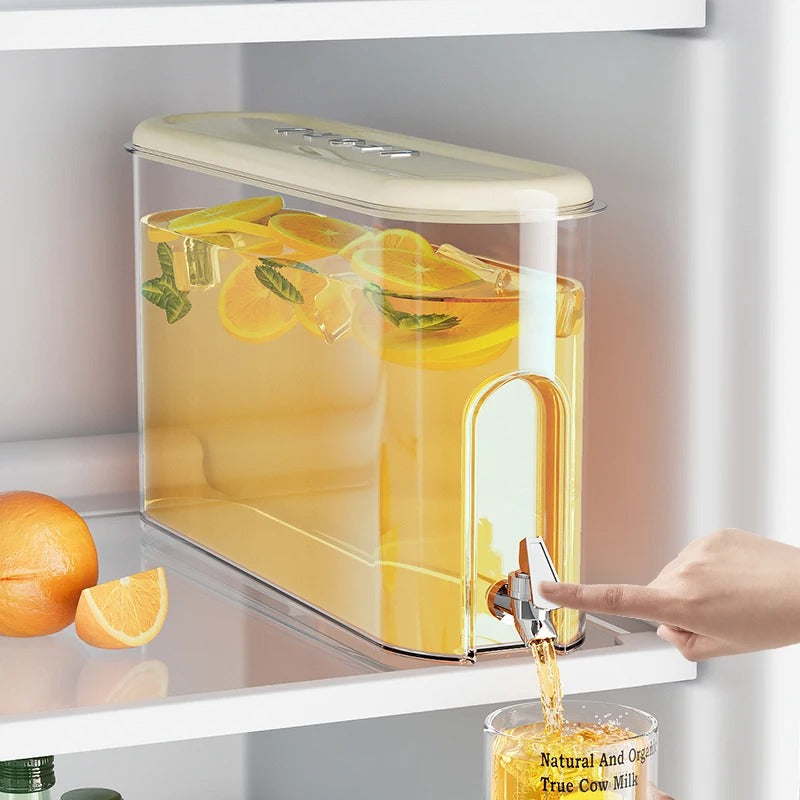 Juice Dispenser with Tap – Fridge Beverage Container for Water, Juice & Cold Drinks