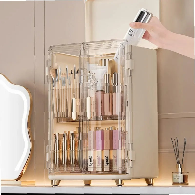 Luxury Transparent Makeup Organizer Box with  Storage Compartments