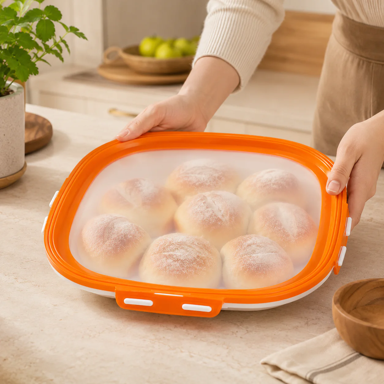 Portable Snack Tray with Lid – Reusable Food Storage & Serving Tray for Fruits, Snacks & Meal Prep