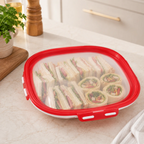 Portable Snack Tray with Lid – Reusable Food Storage & Serving Tray for Fruits, Snacks & Meal Prep