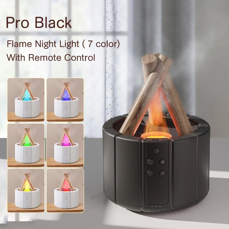 Simulated Flame Aroma Diffuser | 280ml Ultrasonic Humidifier with Remote Control