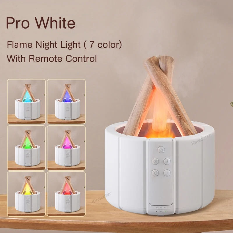 Simulated Flame Aroma Diffuser | 280ml Ultrasonic Humidifier with Remote Control