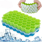 Silicone Honeycomb Ice Cube Tray with Lid | Flexible Hexagon Ice Mold