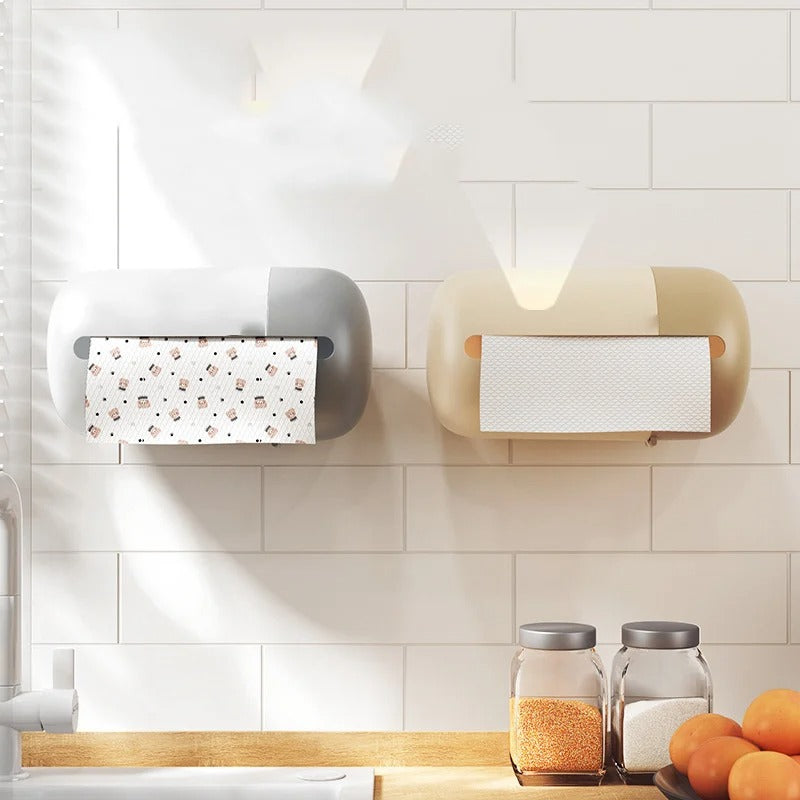 Wall Mounted Paper Towel Holder | Modern Tissue & Kitchen Roll Dispenser (22.5cm)