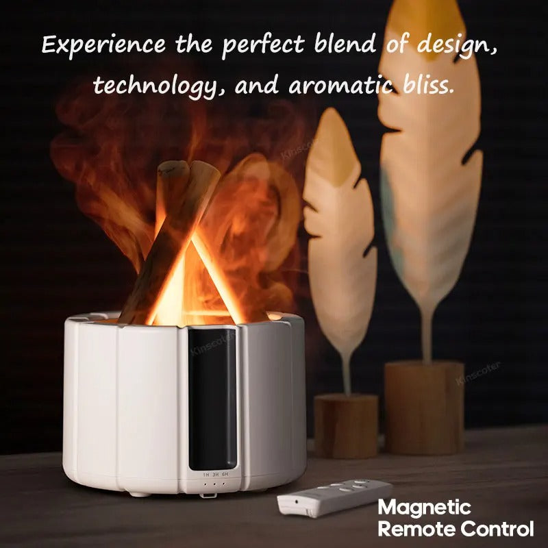Simulated Flame Aroma Diffuser | 280ml Ultrasonic Humidifier with Remote Control