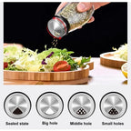 6-Piece Rotating Spice Jar Set with Stainless Steel Lids – 360° Revolving Rack
