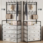 Multi-Layer Bedroom Storage Organizer with Shoe Cabinet & Hanging Rack