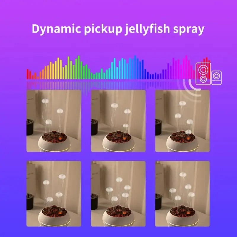 Dynamic Jellyfish Aroma Diffuser | Sound Reactive Mist & Ambient Light Humidifier