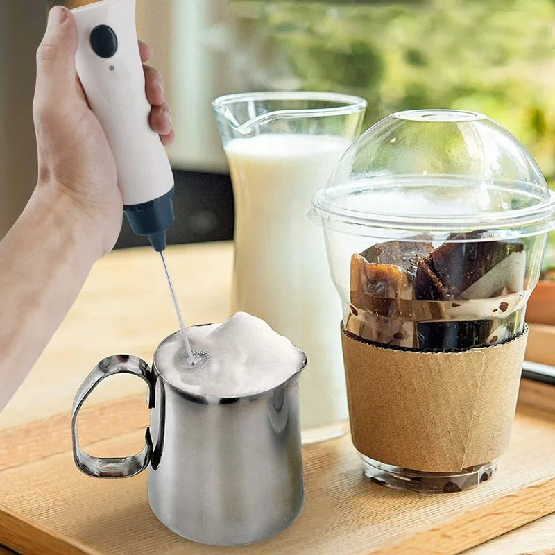 Electric Handheld Milk Frother – Automatic Foam Maker for Coffee, Lattes & Eggs (Rechargeable)