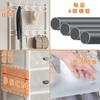 Multi-Layer Bedroom Storage Organizer with Shoe Cabinet & Hanging Rack