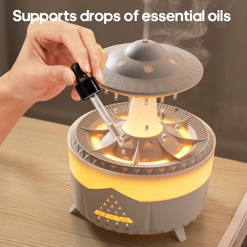 Raindrop Aroma Humidifier | Essential Oil Diffuser with Ambient Light & Remote