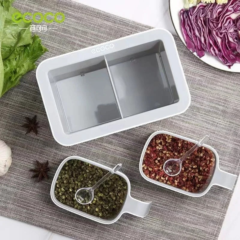 Eco-Modern Wall-Mounted Spice Rack – 3-Drawer Organizer with Precision Spoons