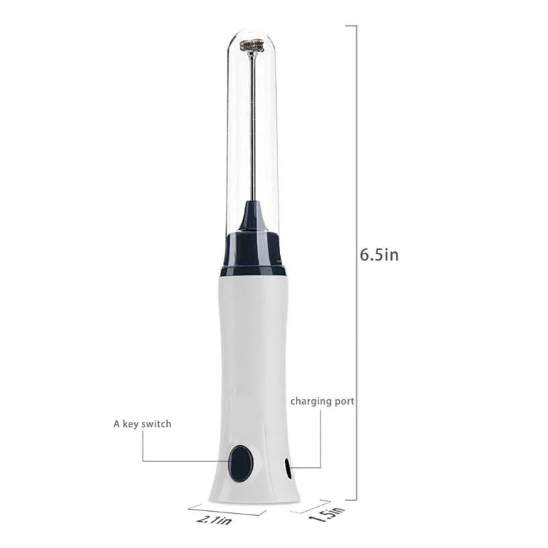 Electric Handheld Milk Frother – Automatic Foam Maker for Coffee, Lattes & Eggs (Rechargeable)
