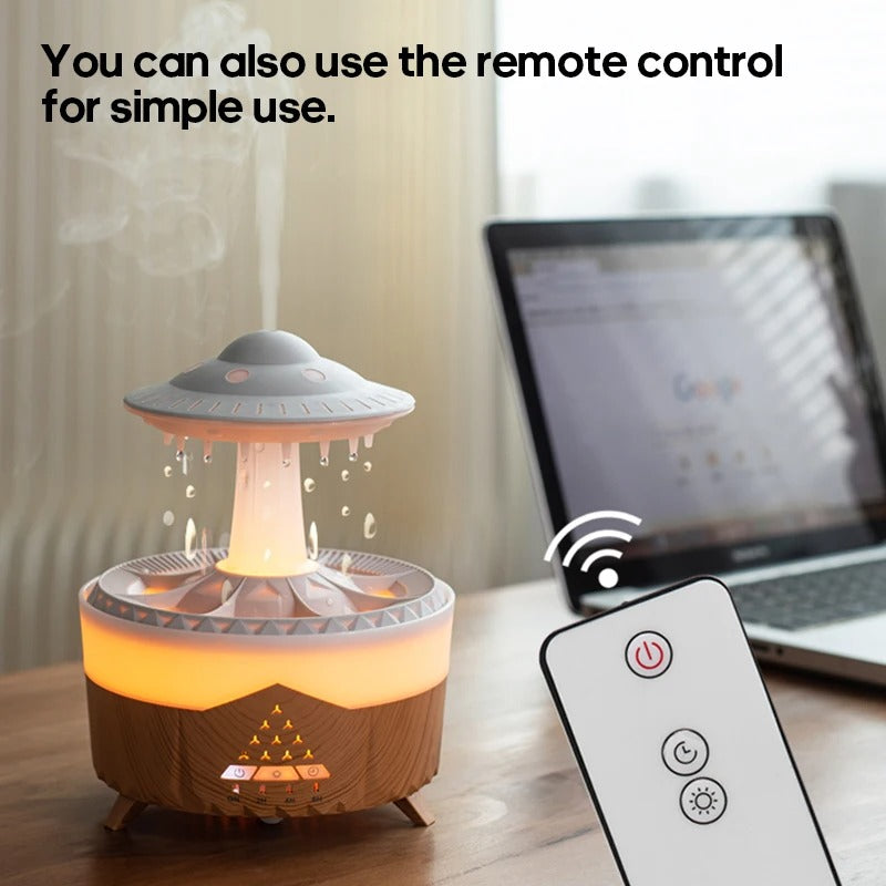 Raindrop Aroma Humidifier | Essential Oil Diffuser with Ambient Light & Remote