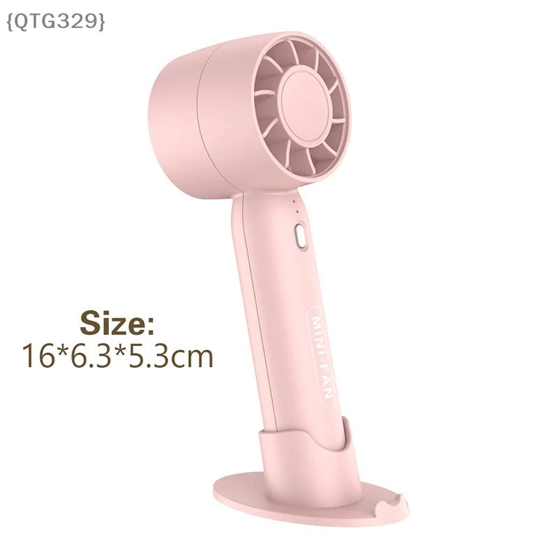Cute Portable Mini Fan – USB Rechargeable Handheld & Desktop Cooling Fan