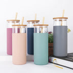 Premium 400mL Glass Tumbler with Bamboo Lid & Straw – Reusable Aesthetic Water Bottle