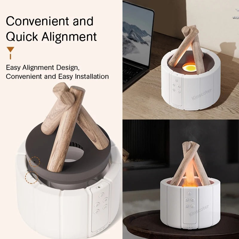 Simulated Flame Aroma Diffuser | 280ml Ultrasonic Humidifier with Remote Control