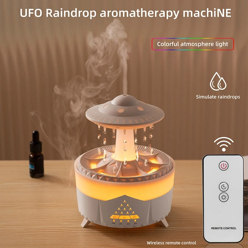 Raindrop Aroma Humidifier | Essential Oil Diffuser with Ambient Light & Remote