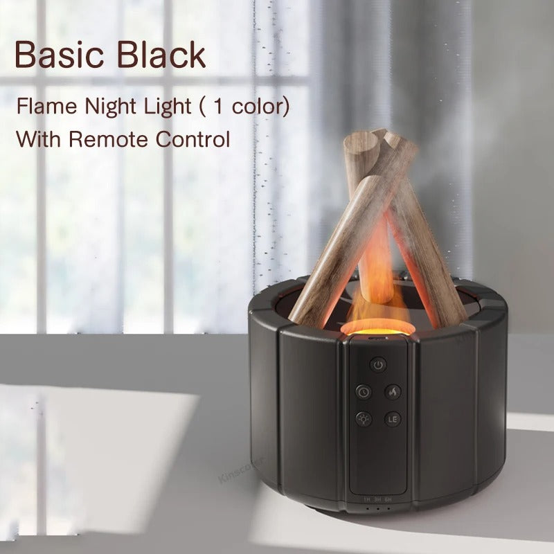 Simulated Flame Aroma Diffuser | 280ml Ultrasonic Humidifier with Remote Control