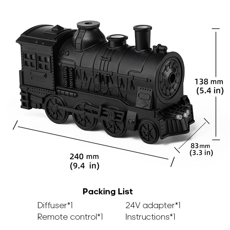 Train-Shaped Aroma Diffuser | Decorative Steam Humidifier with Remote Control