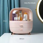 Dustproof Makeup Organizer with Drawers | Cosmetic Storage Box with Clear Cover