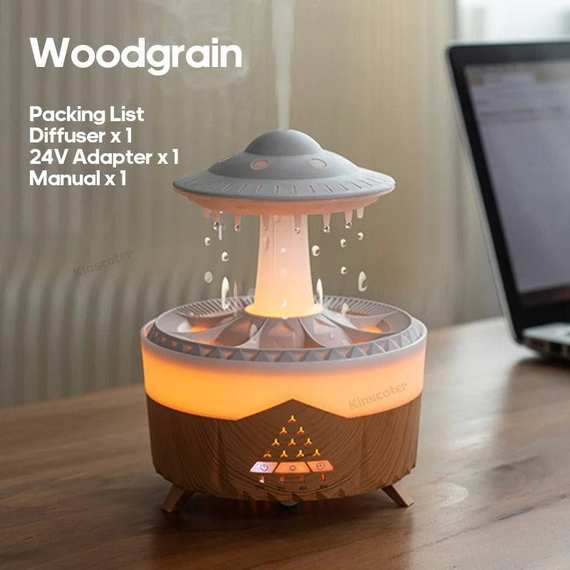 Raindrop Aroma Humidifier | Essential Oil Diffuser with Ambient Light & Remote