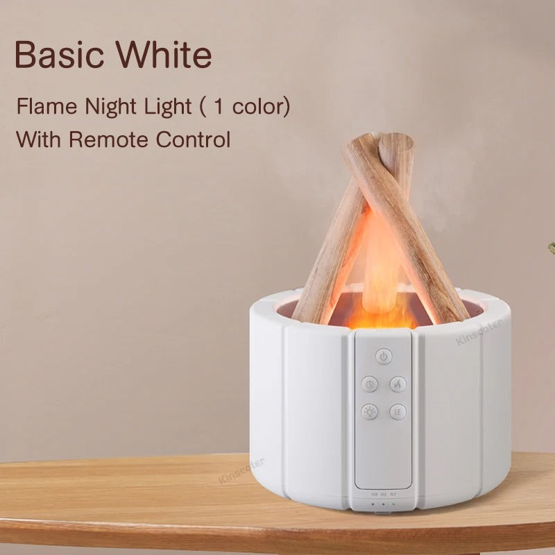 Simulated Flame Aroma Diffuser | 280ml Ultrasonic Humidifier with Remote Control