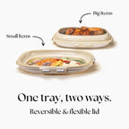 Portable Snack Tray with Lid – Reusable Food Storage & Serving Tray for Fruits, Snacks & Meal Prep