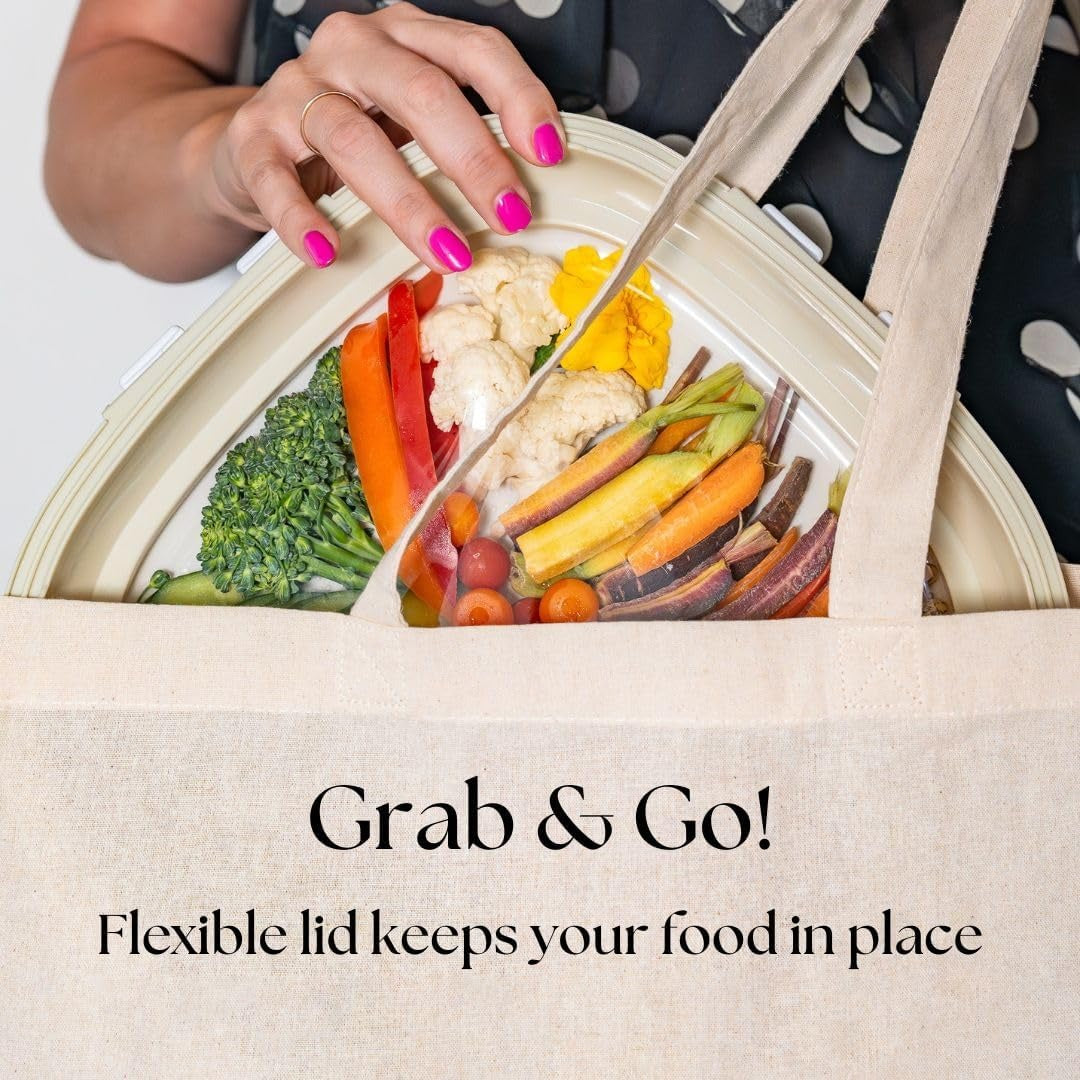 Portable Snack Tray with Lid – Reusable Food Storage & Serving Tray for Fruits, Snacks & Meal Prep