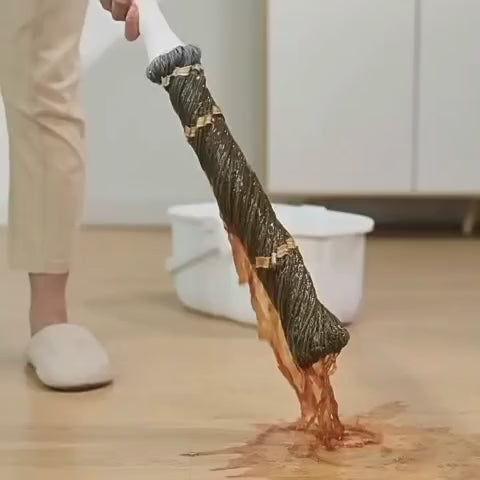Self-Twisting Microfiber Mop | Hands Free Magic Spin Floor Cleaning Mop